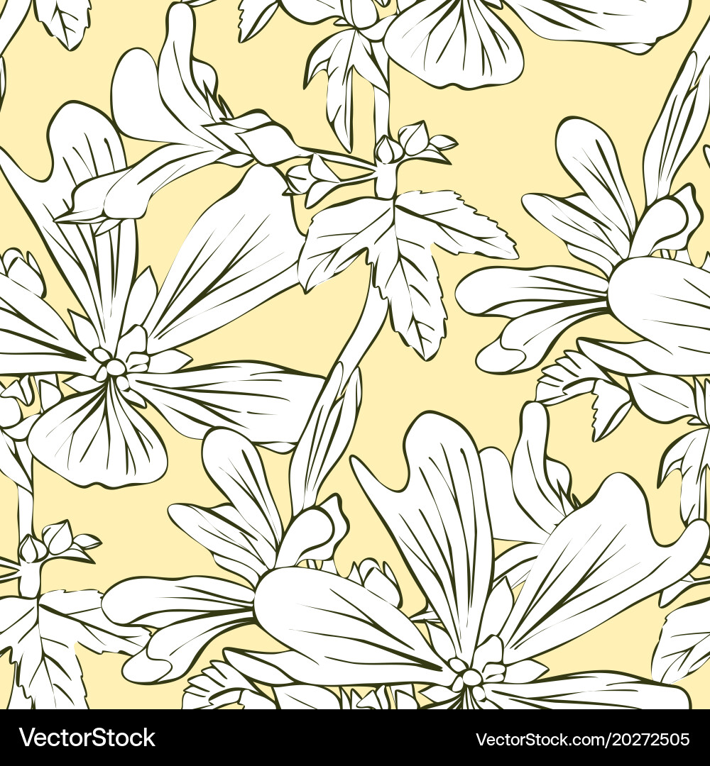 Seamless pattern with flowers Royalty Free Vector Image