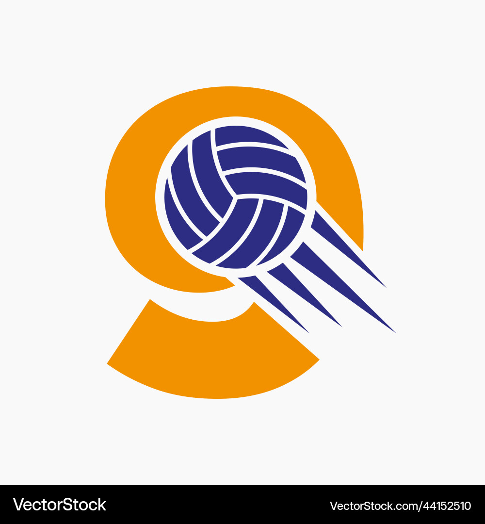 Initial letter 9 volleyball logo concept Vector Image
