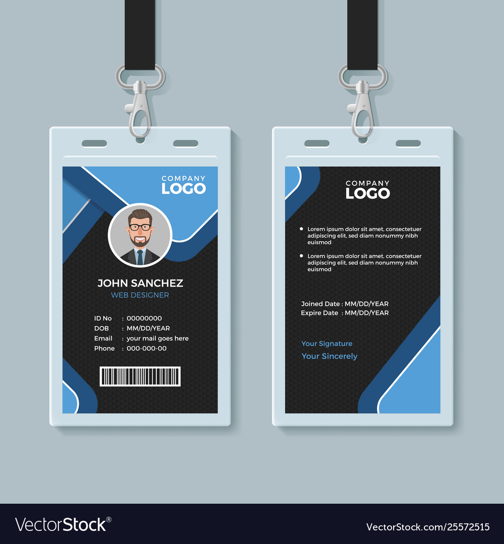 Corporate office identity card template Royalty Free Vector