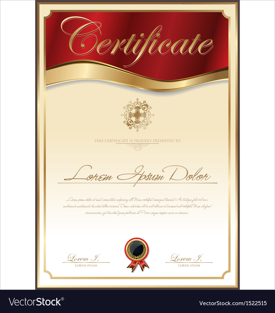 Elegant certificate template Royalty Free Vector Image Throughout High Resolution Certificate Template