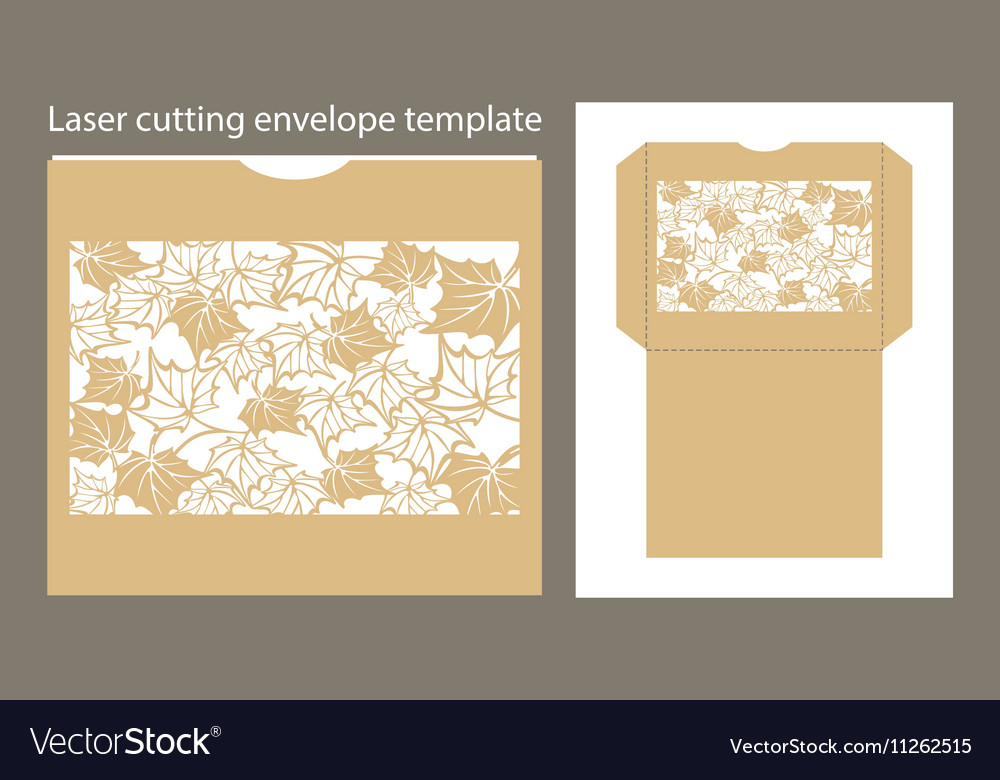 Envelope template for laser cutting Royalty Free Vector