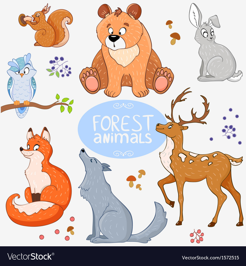 Download Forest animals Royalty Free Vector Image - VectorStock