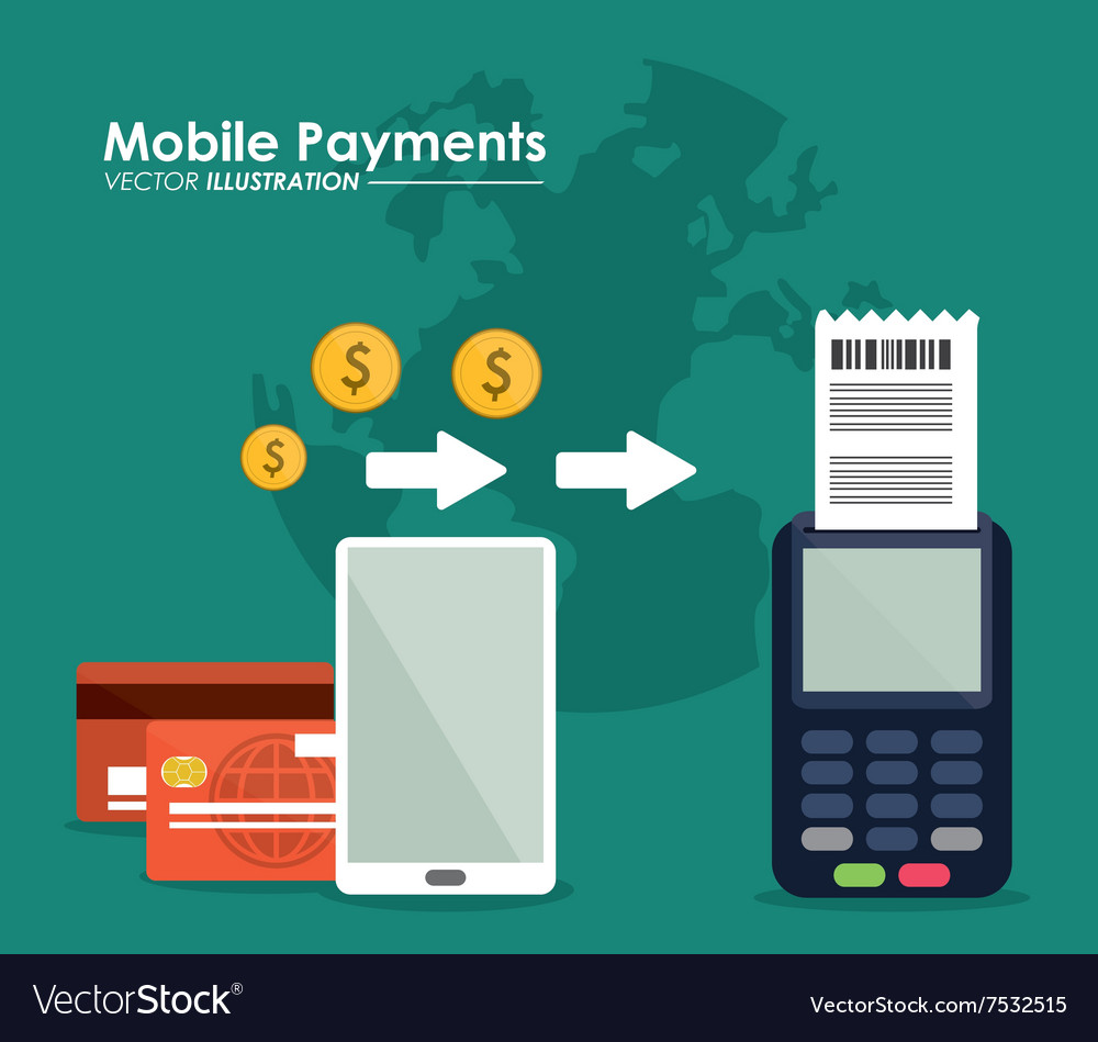 Mobile payment design Royalty Free Vector Image