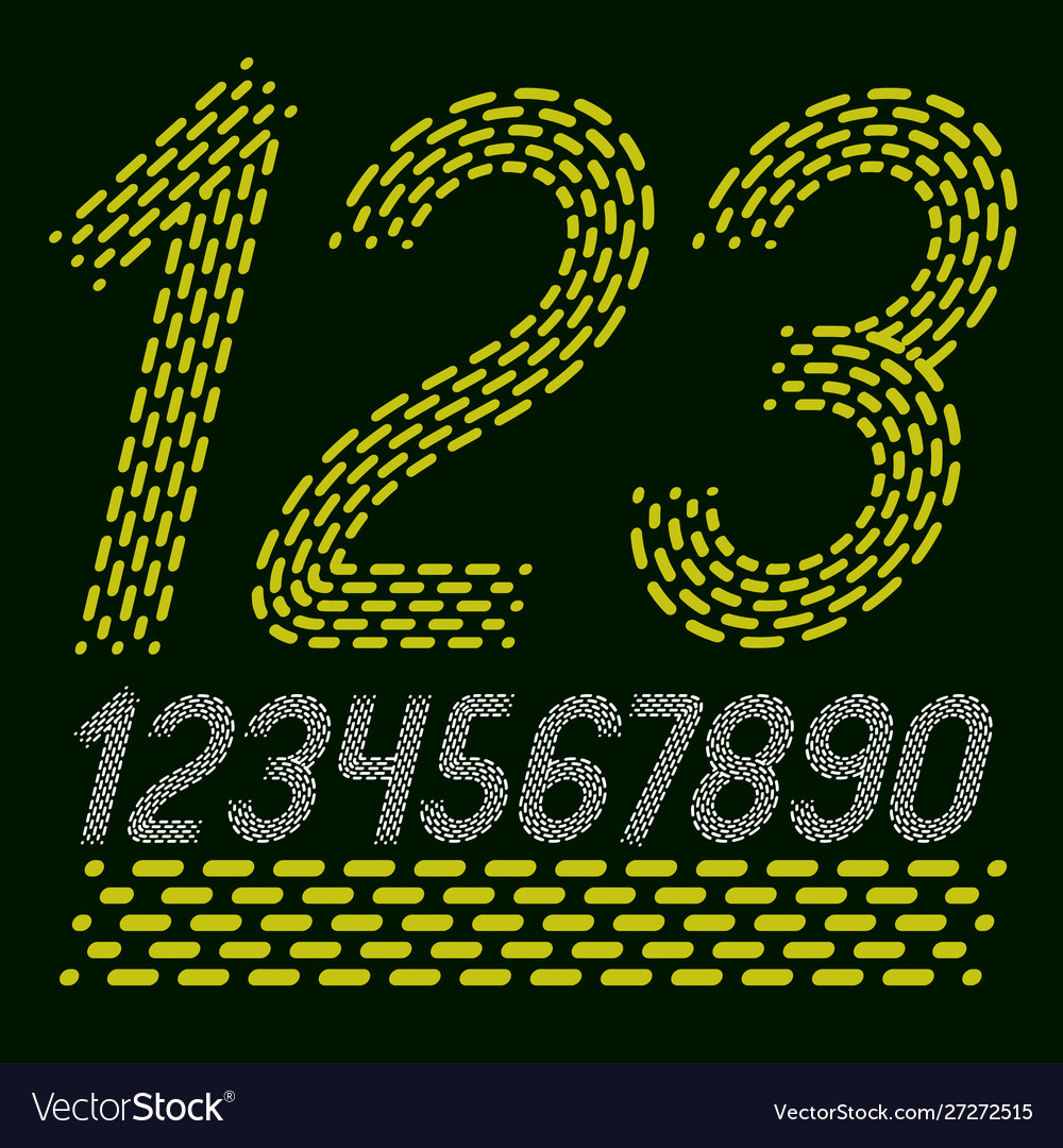 Numbers modern numerals set rounded bold italic