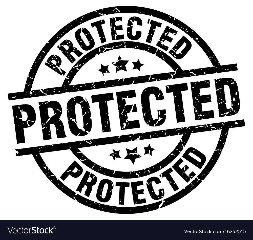 Protected round grunge black stamp Royalty Free Vector Image