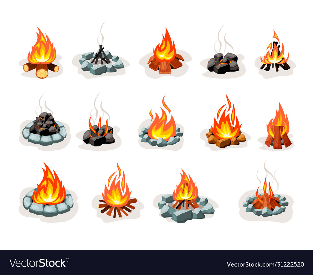 Campfire wood set a tourist bonfire in form vector image Campfire wood set a tourist bonfire in form