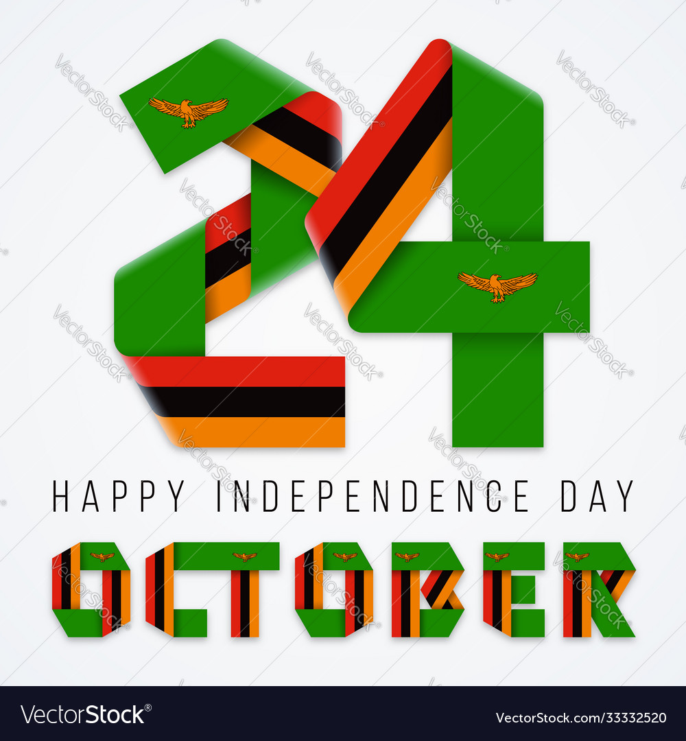 October 24 independence day zambia Royalty Free Vector Image