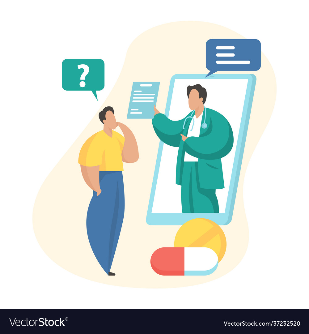 Online medical consultation smartphone screen