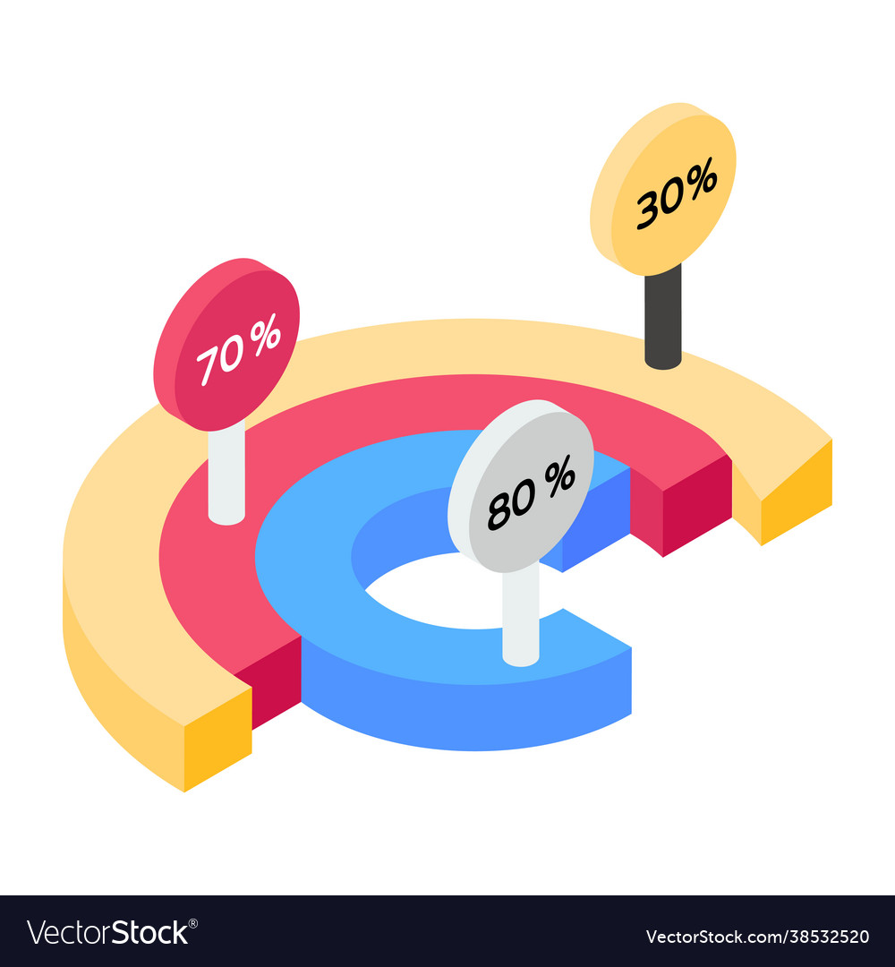 Percentage graph Royalty Free Vector Image - VectorStock
