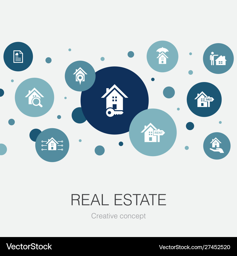 Real estate trendy circle template with simple Vector Image