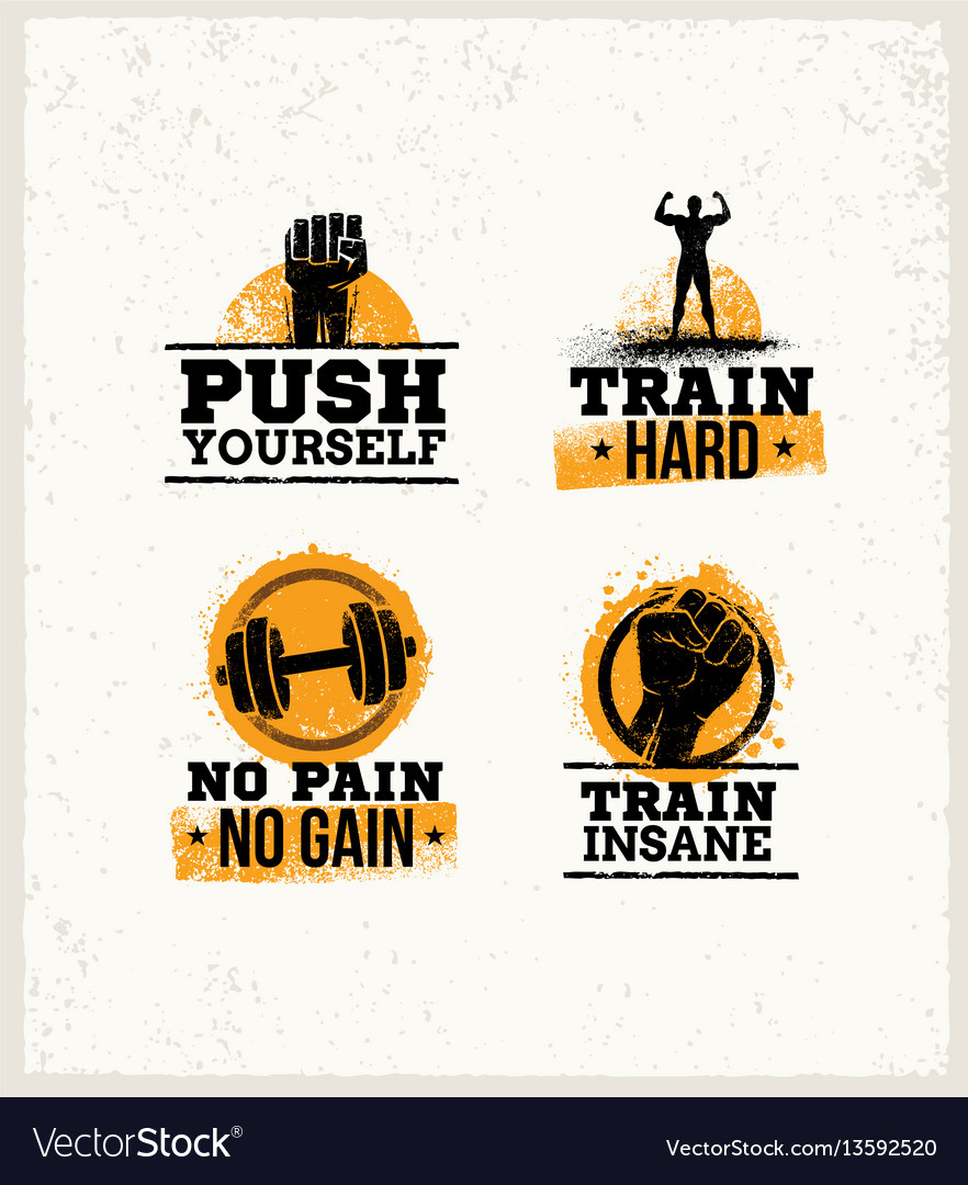 Strong fitness gym workout motivation design Vector Image