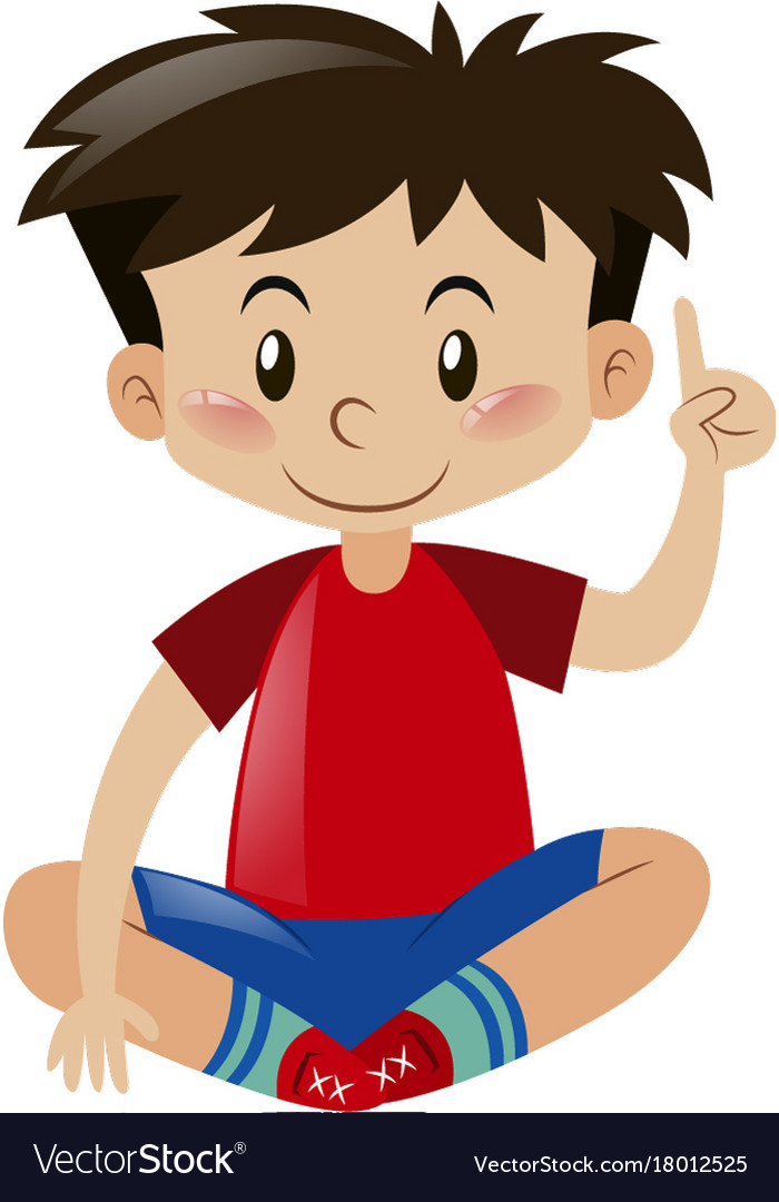 Boy In Red Shirt Pointing Finger Up Royalty Free Vector Much of the clipart on our site was created by a professional and published artist, phillip martin. vectorstock