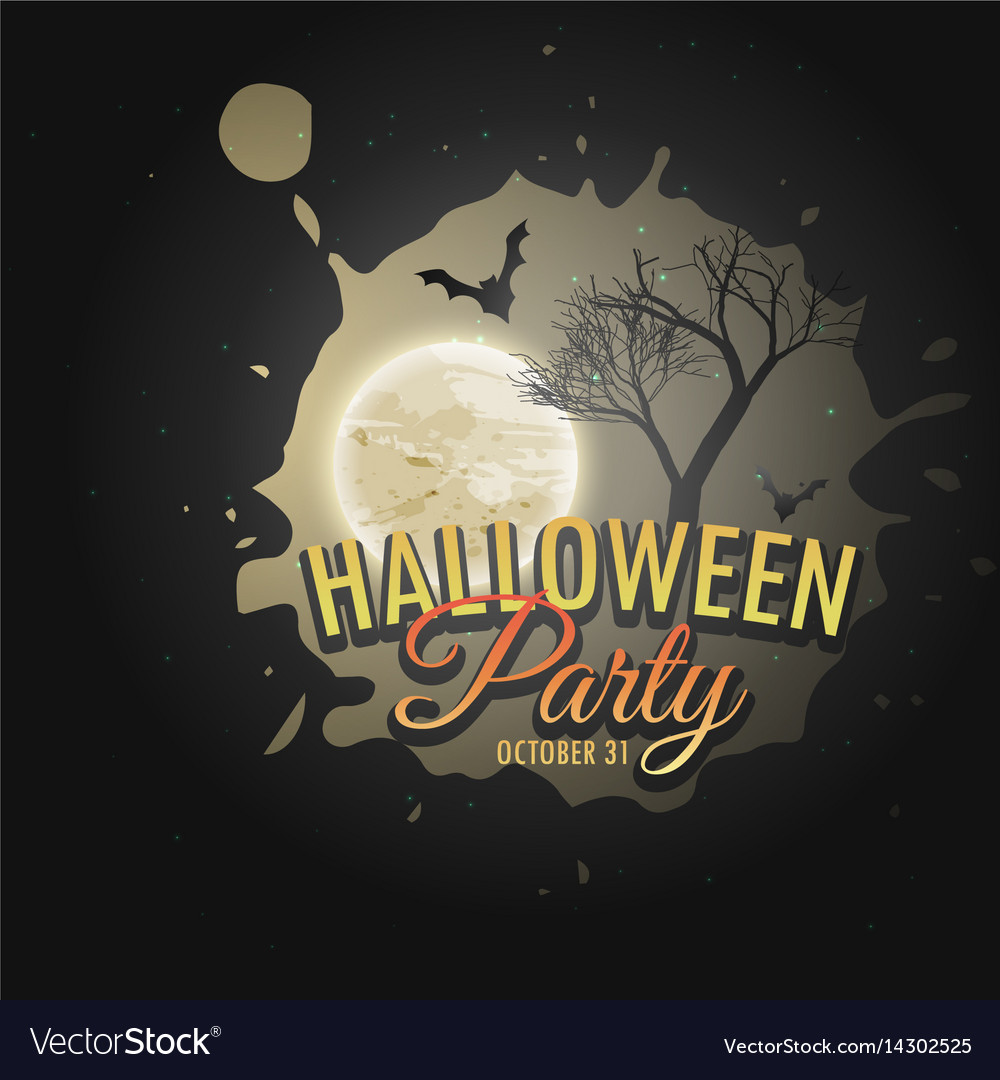 Halloween Party Invitation Poster Template Vector Image