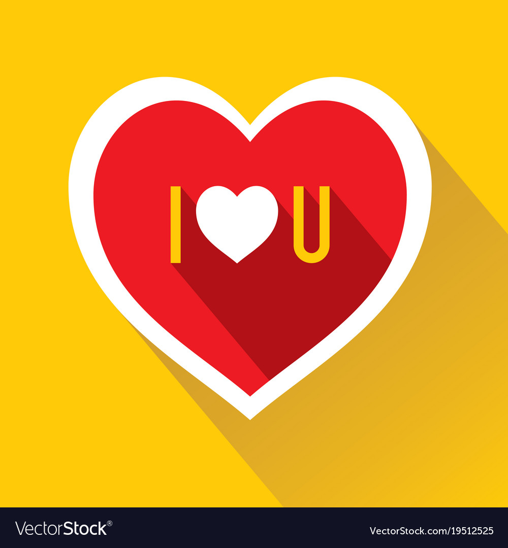 I love u abbreviate write on heart shape Vector Image