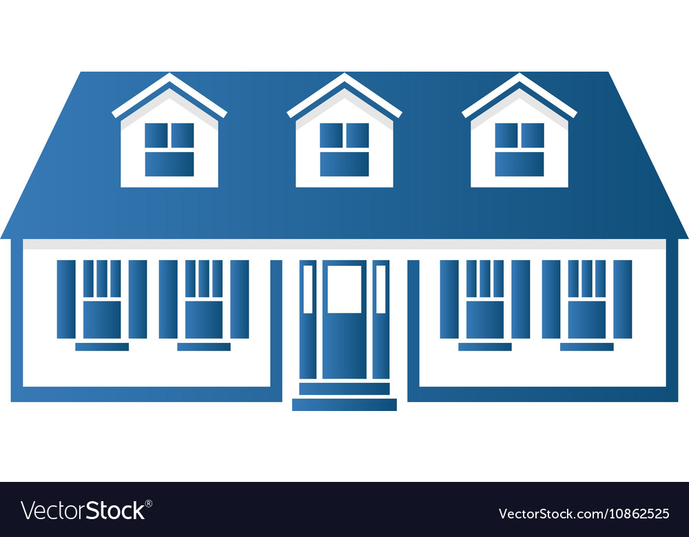 Isolated Abstract Blue Color House Contour Logo Vector Image