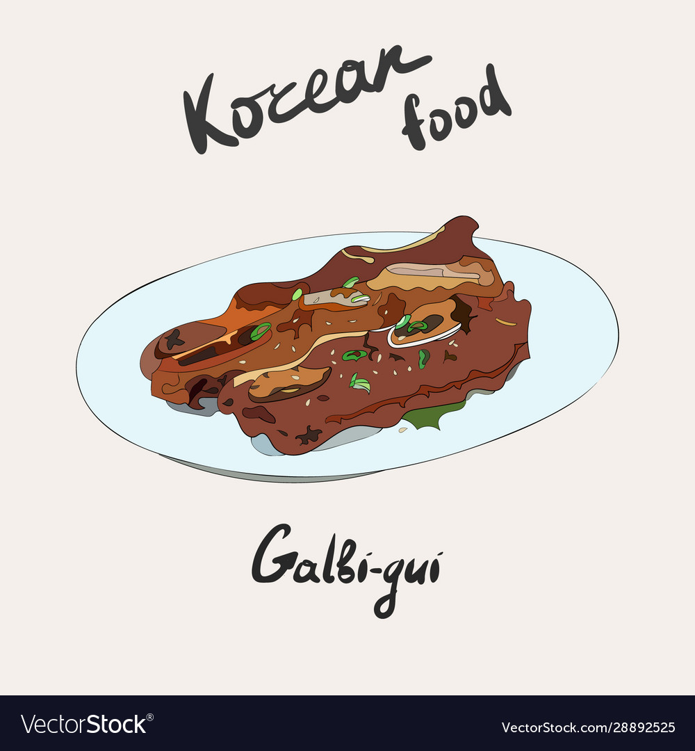 Korean barbecue galbi-gui Royalty Free Vector Image