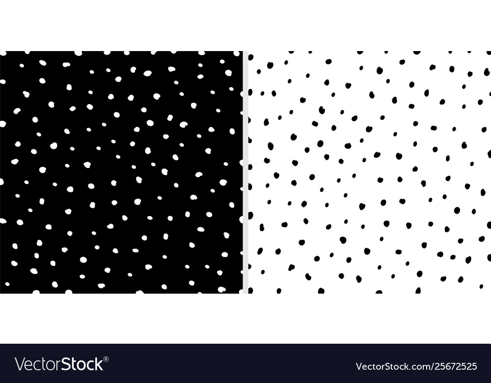 Set irregular black and white dots pattern Vector Image