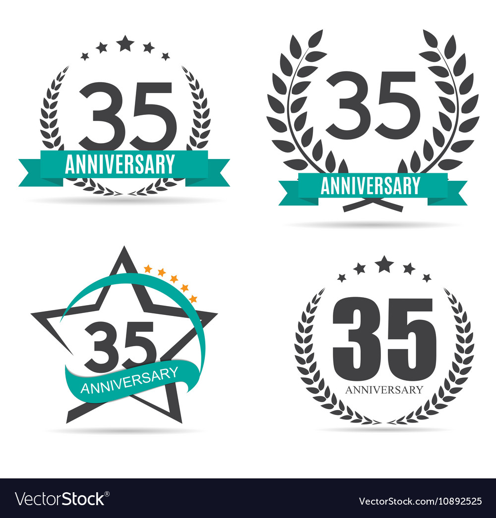 Template Logo 35 Years Anniversary Royalty Free Vector Image