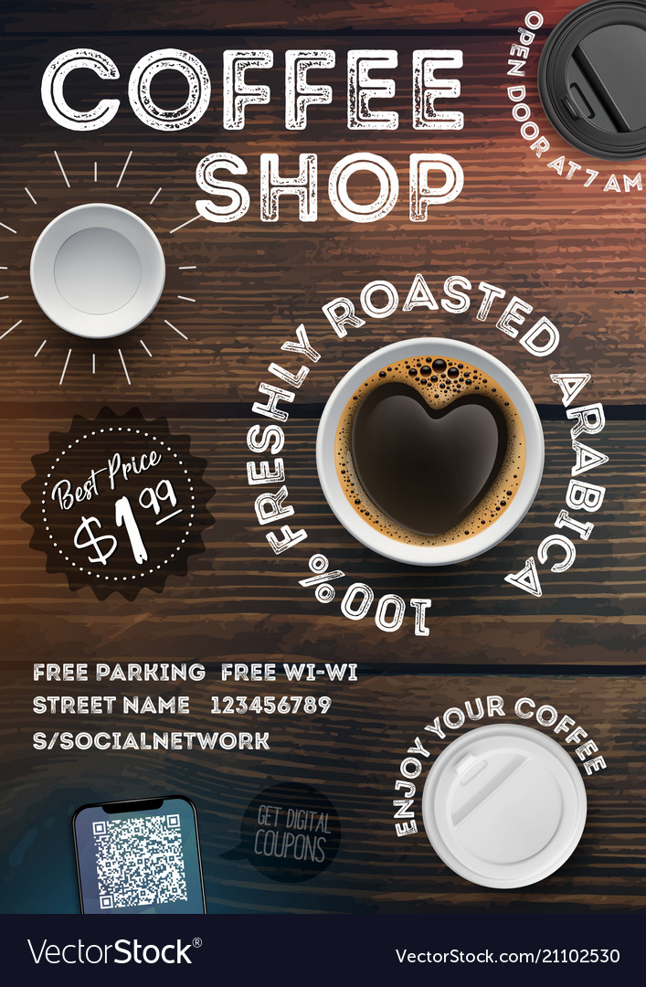 Coffee shop flyer template