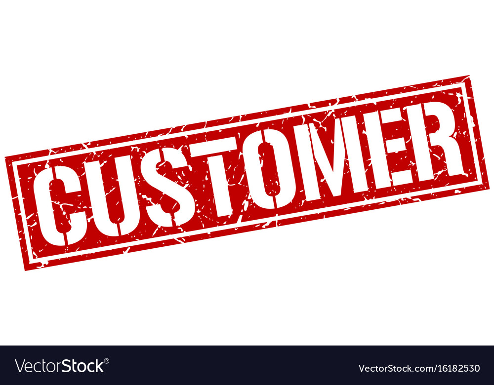 Customer square grunge stamp Royalty Free Vector Image