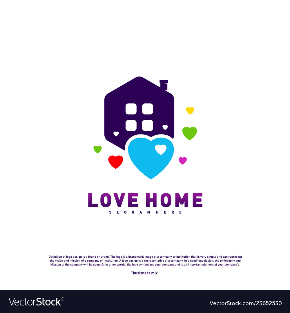 Love home logo design concept business house