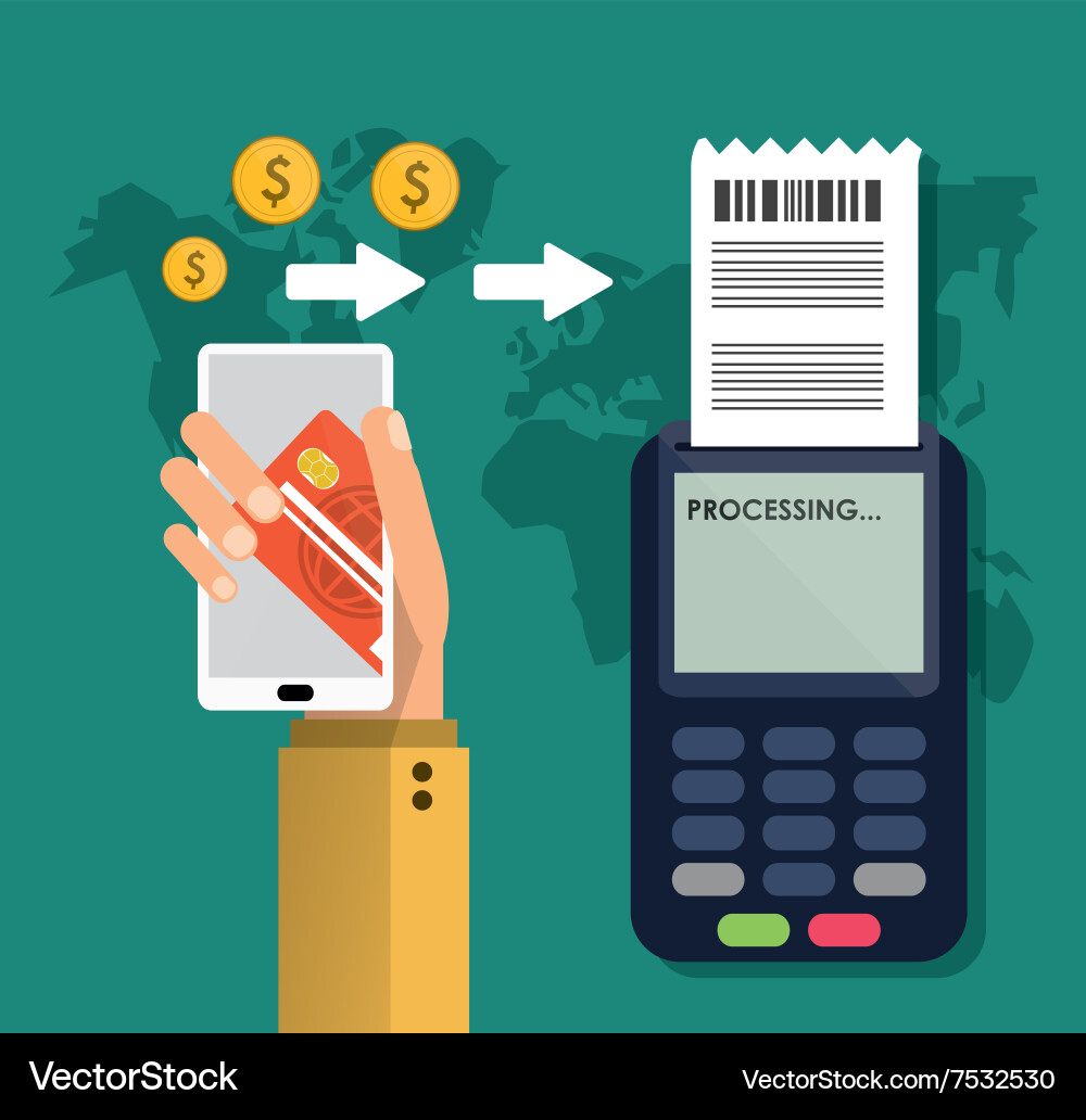Mobile payment design Royalty Free Vector Image