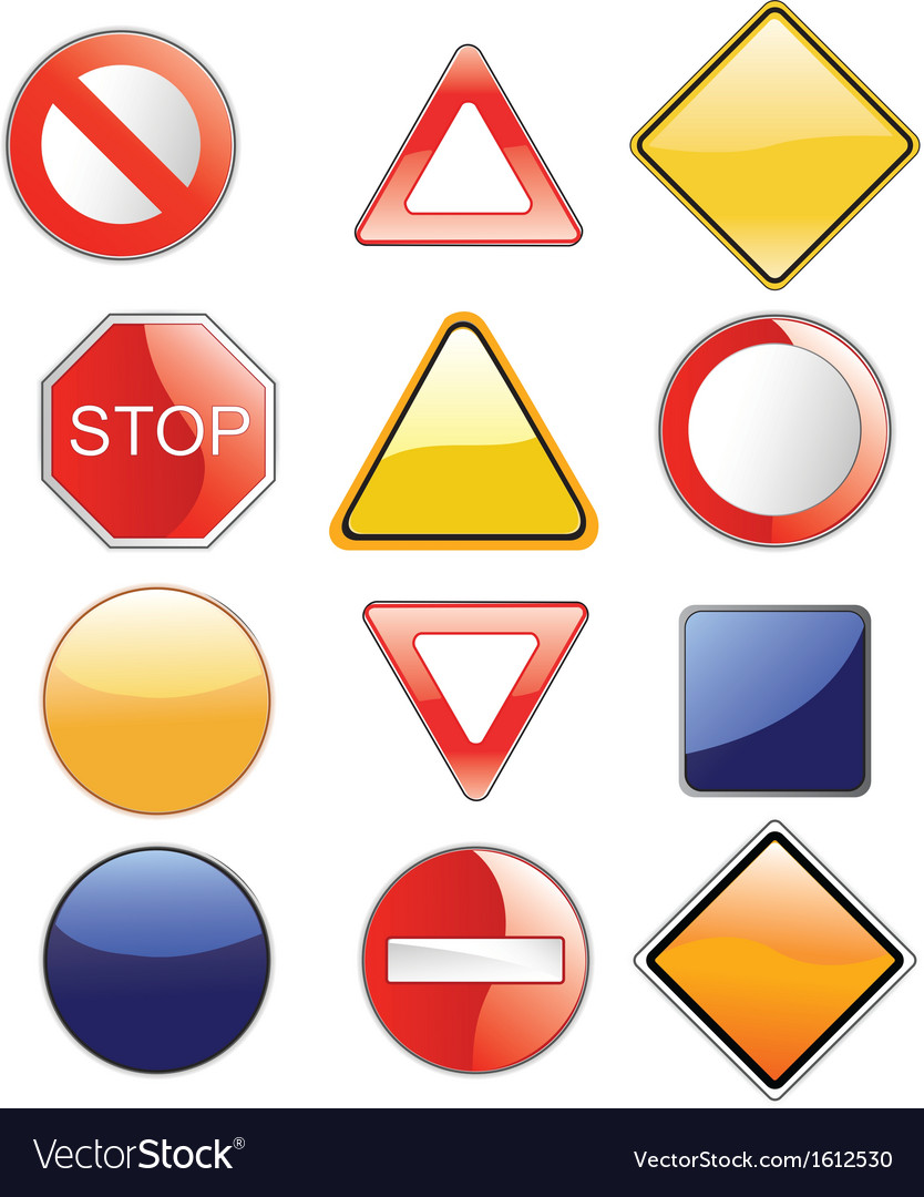 Road signs set Royalty Free Vector Image - VectorStock