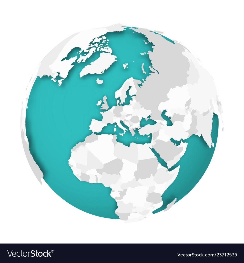 3d earth globe with blank political map dropping