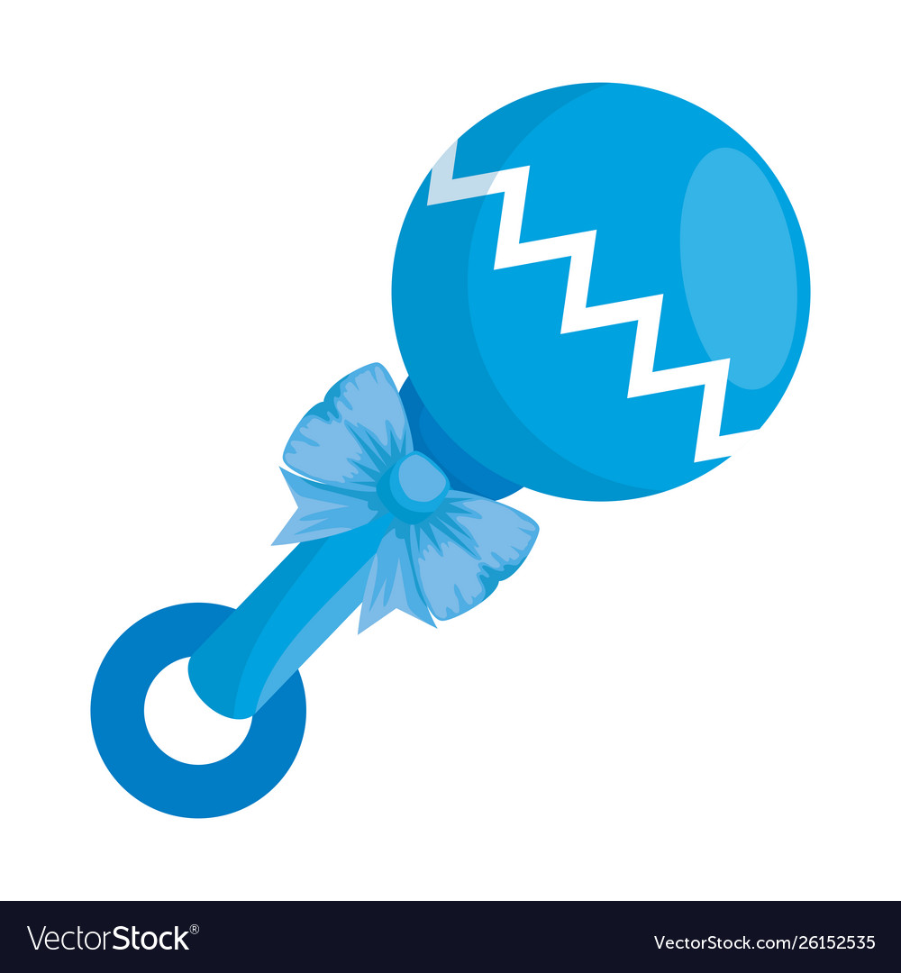 Baby maraca pacifier isolated icon Royalty Free Vector Image