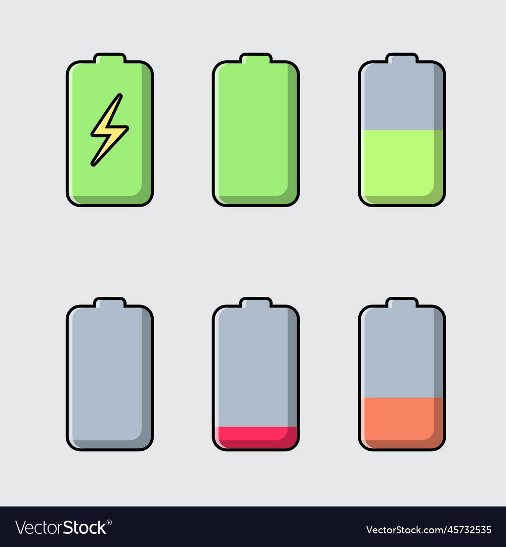 Battery Charge Level Indicator Set Royalty Free Vector Image 2736