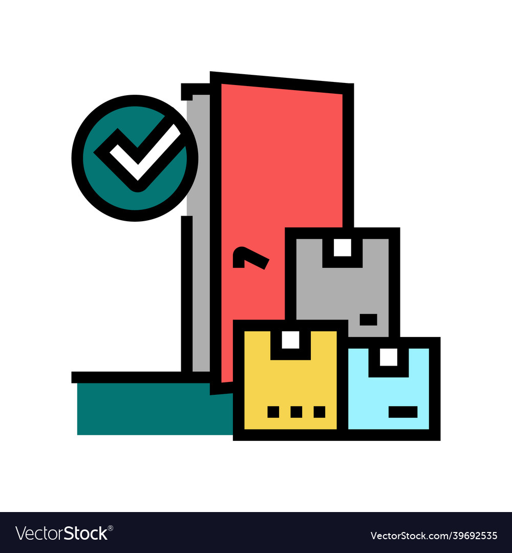 Door to service color icon Royalty Free Vector Image