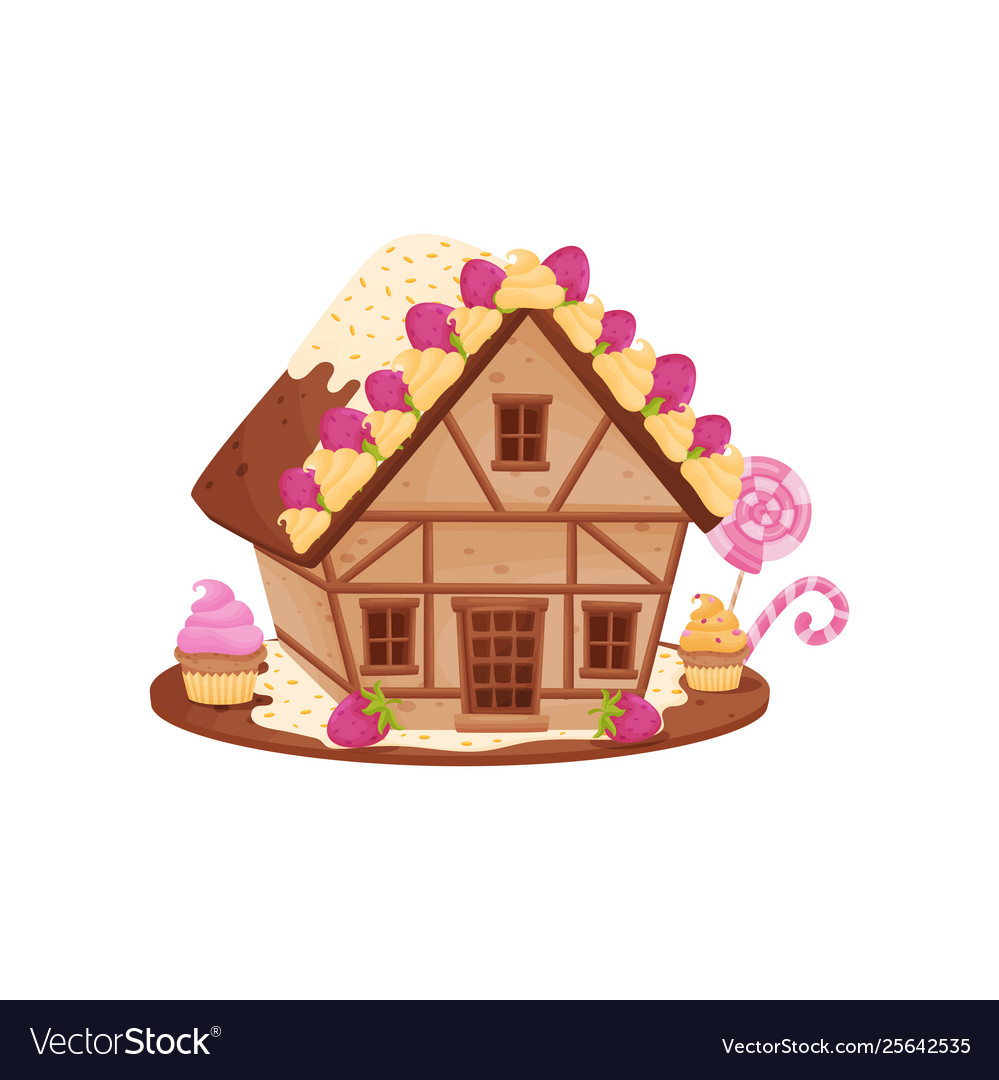 Gingerbread house in scandinavian Royalty Free Vector Image