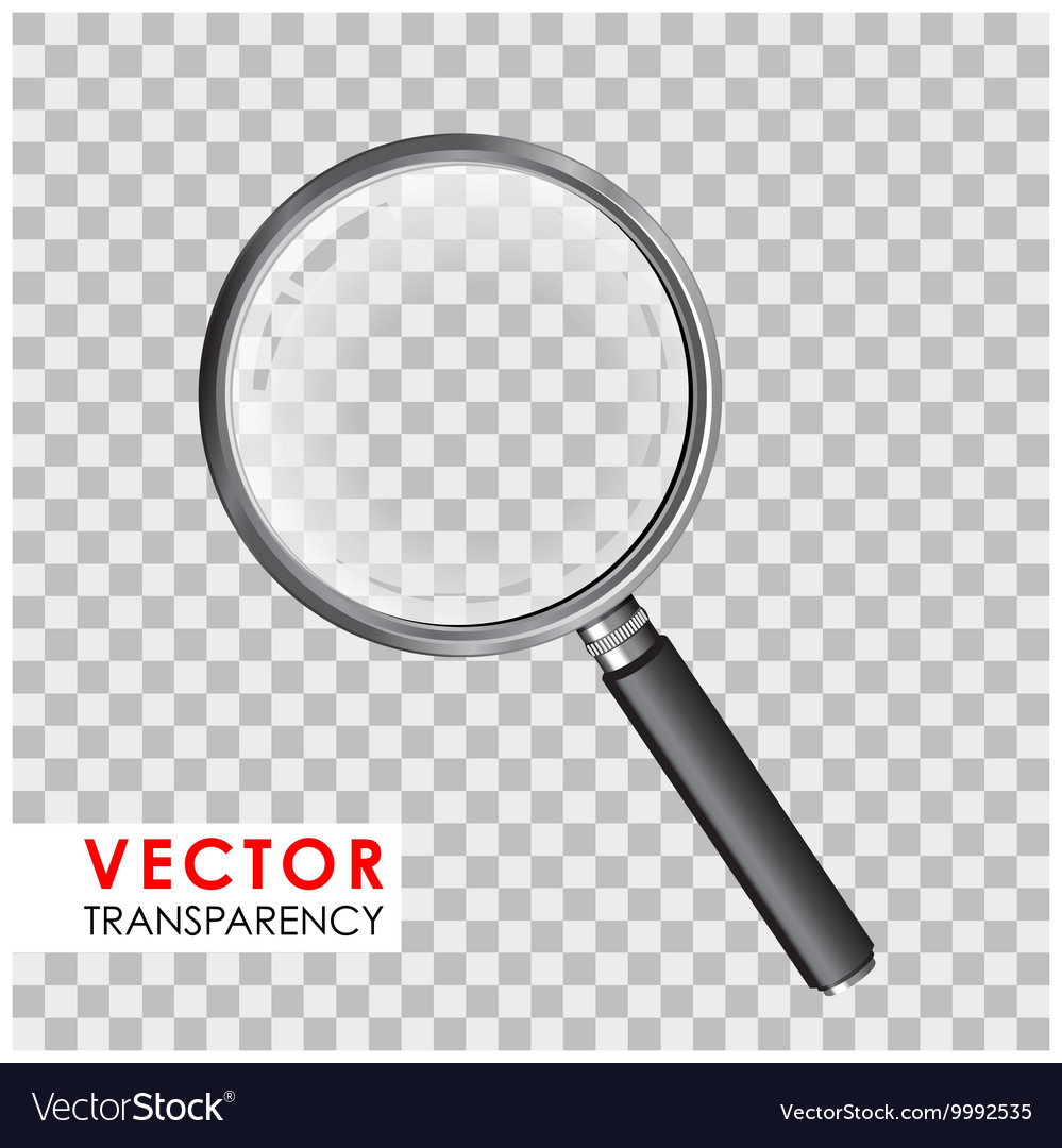 Magnifying glass transparency Royalty Free Vector Image