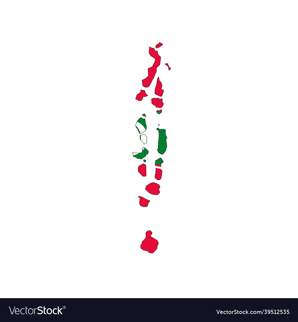 Map with the flag of maldives Royalty Free Vector Image