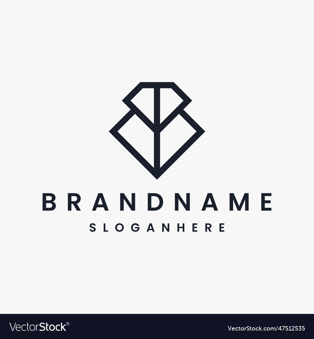 Printletter b diamond logo design Royalty Free Vector Image