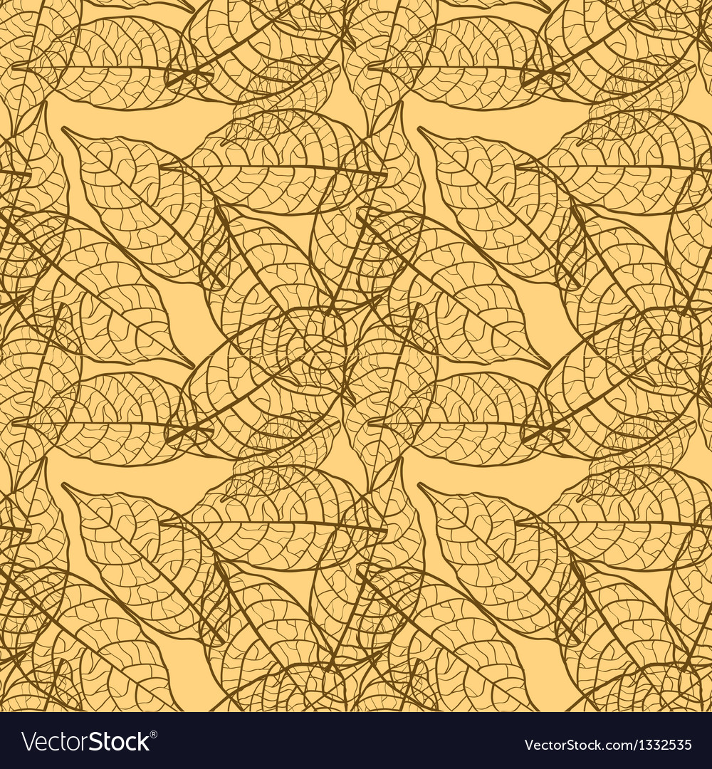Seamless leaves brown background Royalty Free Vector Image