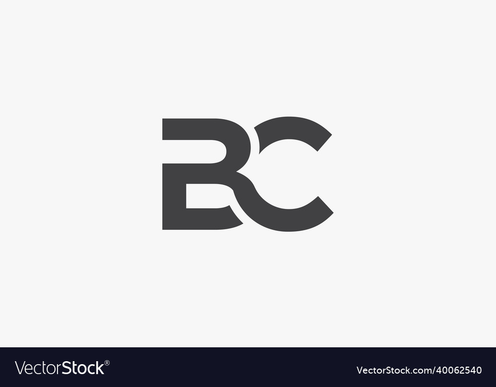 Bc letter logo connected concept isolated Vector Image