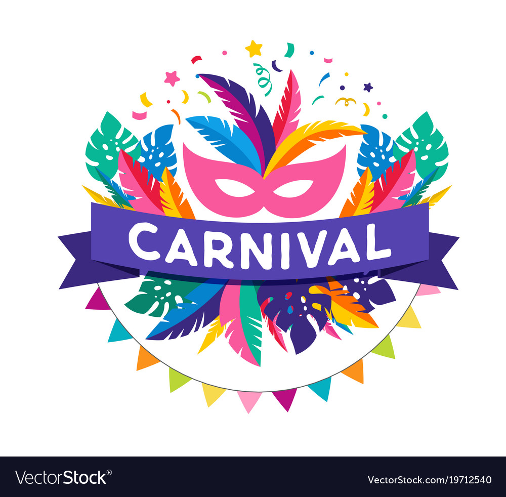 Brazilian carnival banner with colorful elements Vector Image