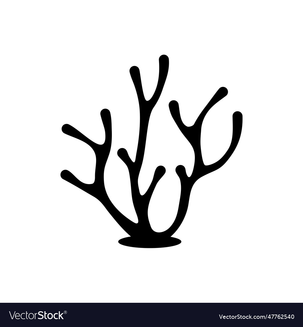 Coral flat style logo Royalty Free Vector Image