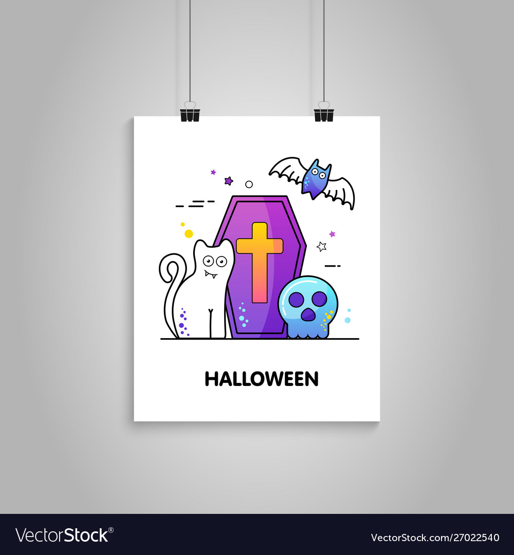 Halloween party poster on white background