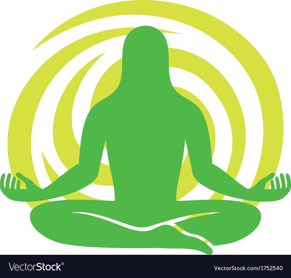 Man Figure Meditating Symbol Royalty Free Vector Image