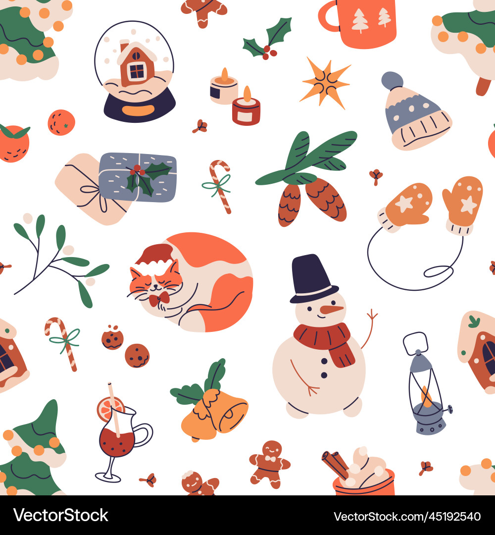 Seamless christmas pattern background Royalty Free Vector