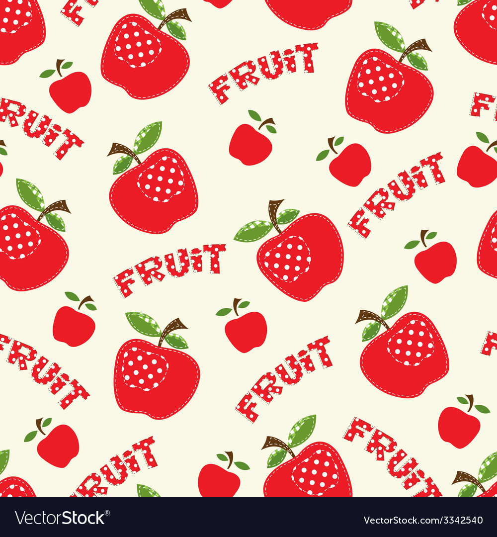 Seamless pattern with red apples