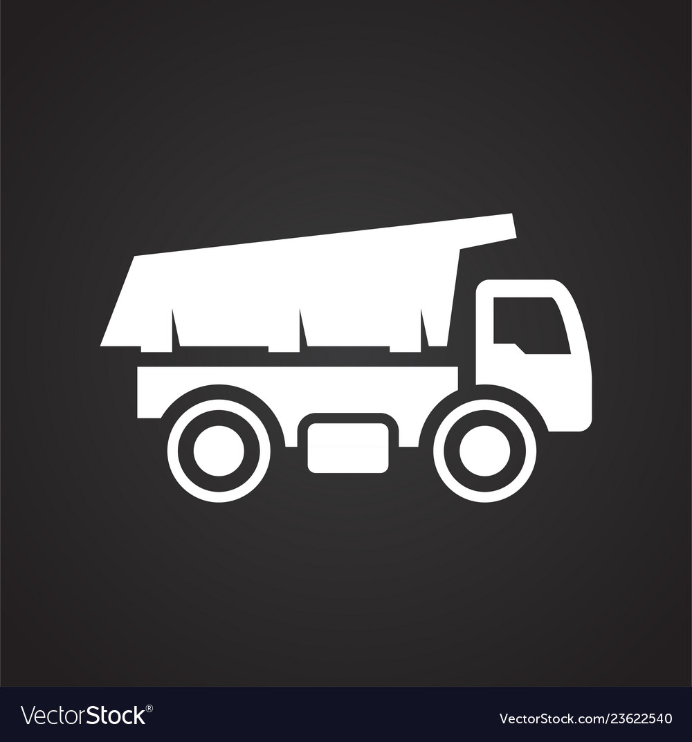 Truck icon on black background for graphic and web