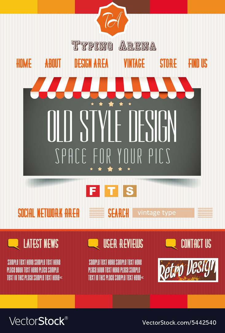vintage retro page template for a variety of vector image