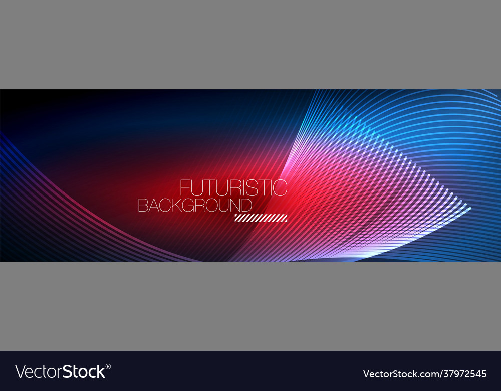 Abstract neon glowing light in dark with waves Vector Image