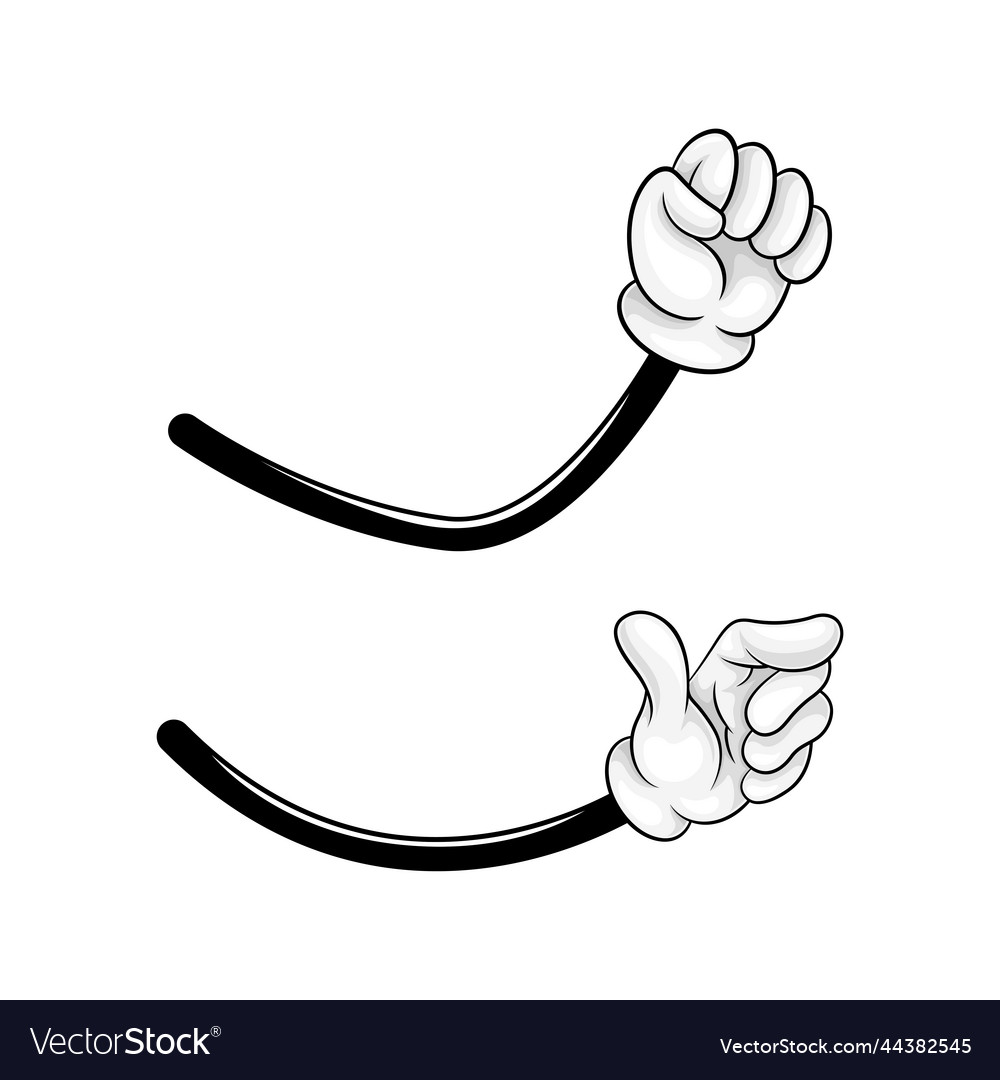 Cartoon hand in white glove gesturing Royalty Free Vector
