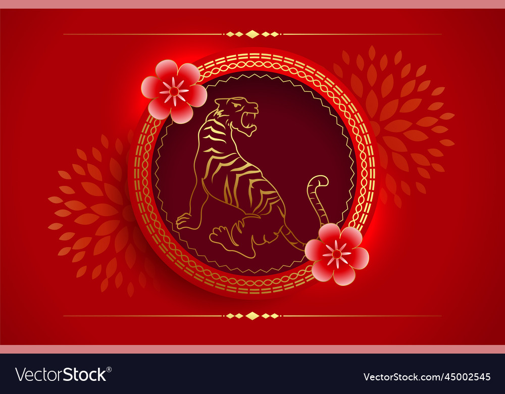 Chinese new year celebration 2022 red greeting Vector Image