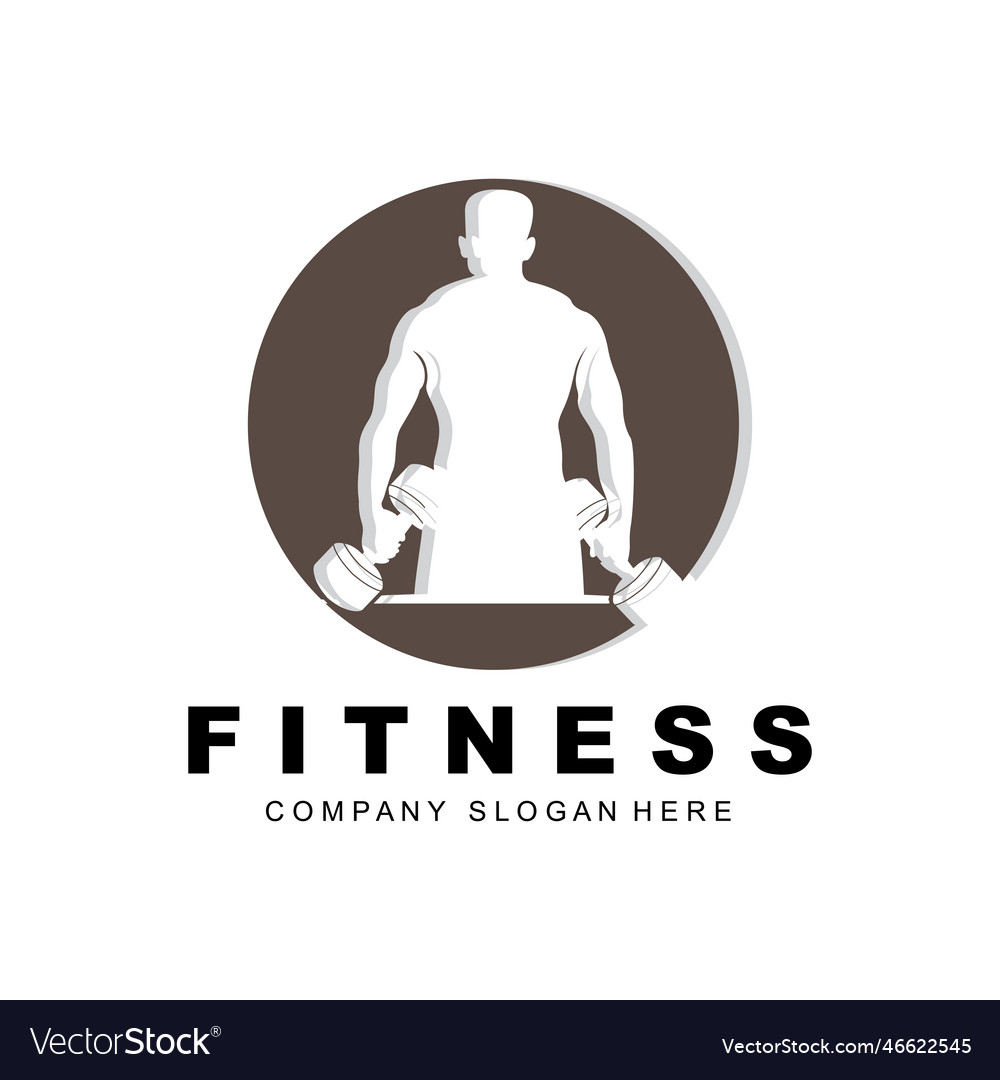 Gym logo fitness logo design suitable Royalty Free Vector