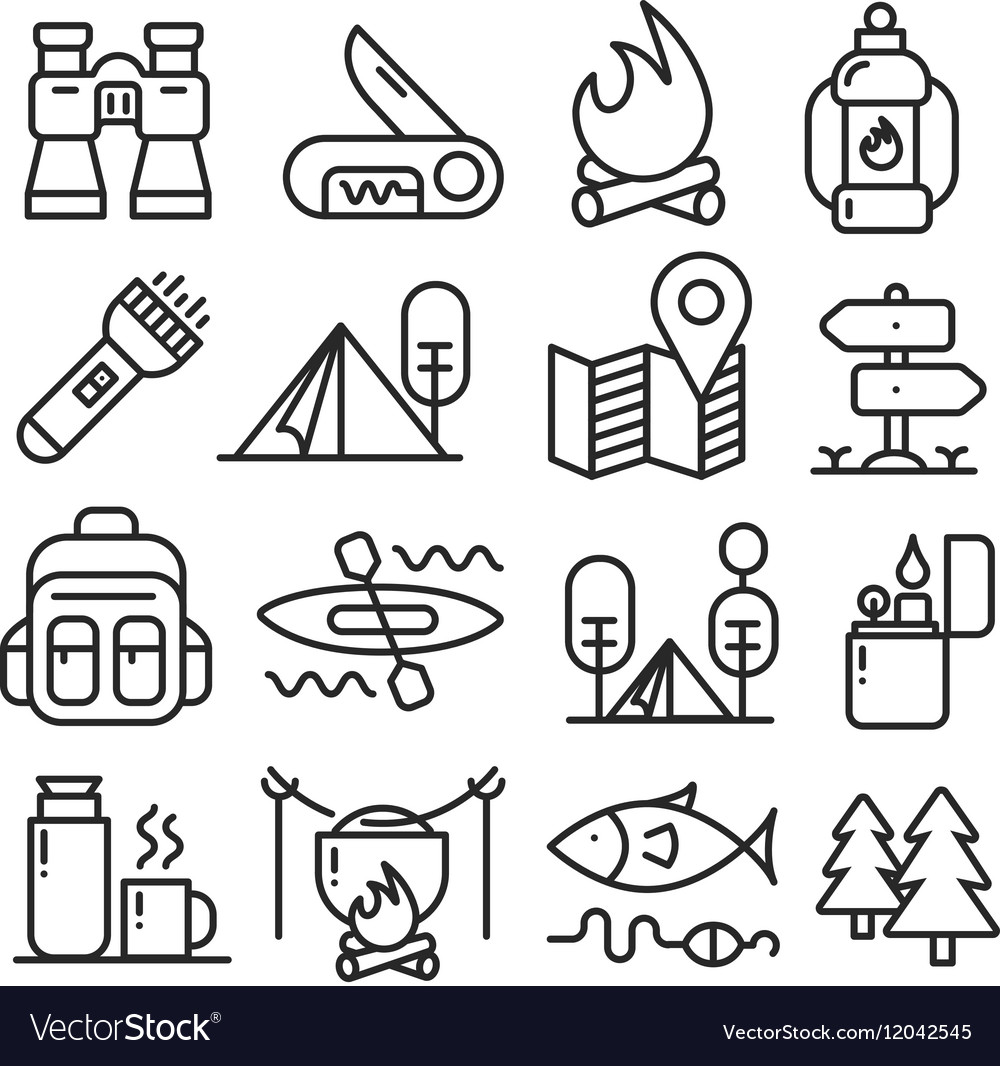 Lines icons pack collection Royalty Free Vector Image